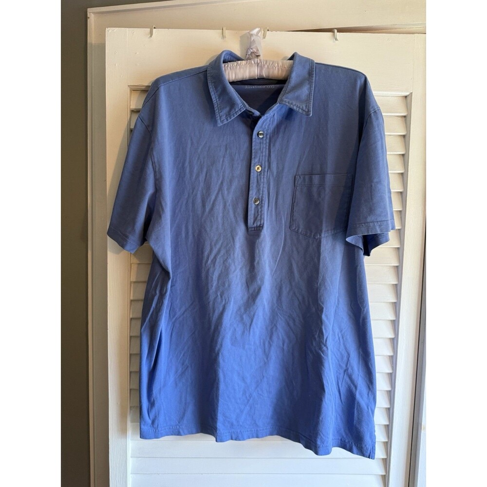 Gap Blue Polo Shirt Short Sleeve Pocket 100% cotton Men’s 2 XL Preppy Soft